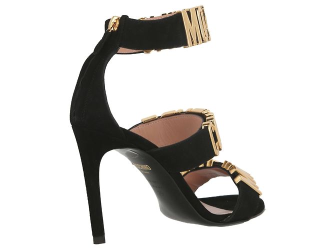 Moschino Ledersandalen mit Logo und Buchstaben - Ansicht 3