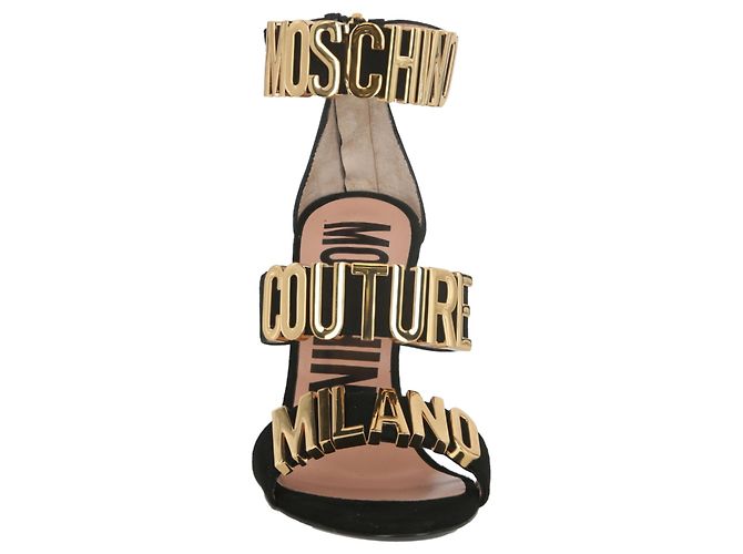 Moschino Ledersandalen mit Logo und Buchstaben - Ansicht 4