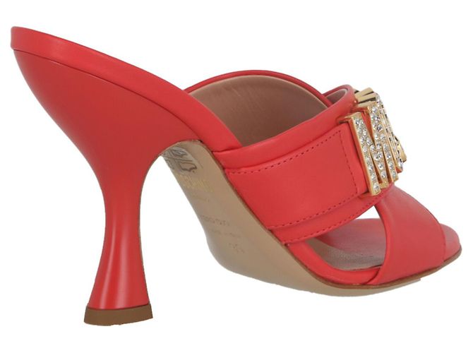 Moschino-Mules aus Leder mit Kristalllogo - Ansicht 3