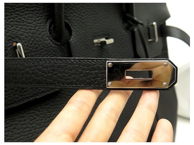 Hermès Riemen oben 40 togo leder Schwarz - Ansicht 6