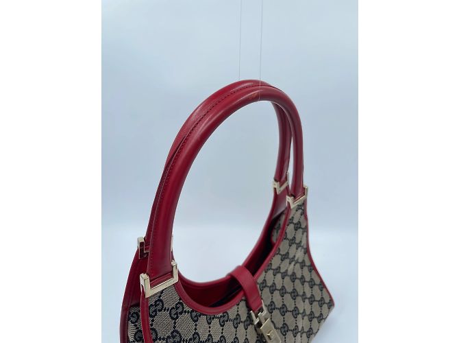 Borsa Gucci Bardot in tela marrone - vista 10