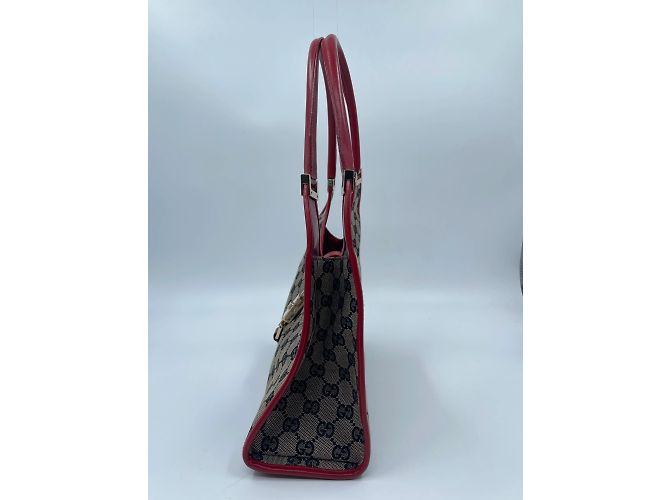 Borsa Gucci Bardot in tela marrone - vista 2