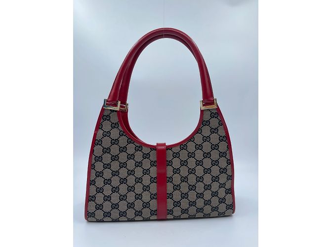 Borsa Gucci Bardot in tela marrone - vista 4