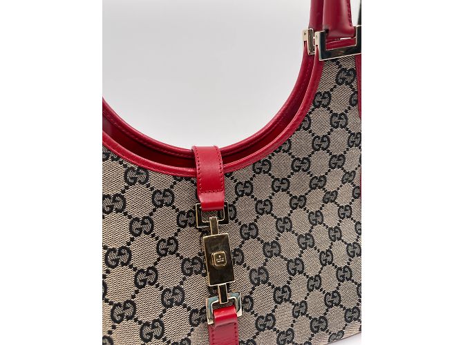 Borsa Gucci Bardot in tela marrone - vista 8