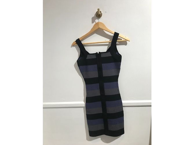 HERVE LEGER Kleider T.International S Synthetisch Grau - Ansicht 2