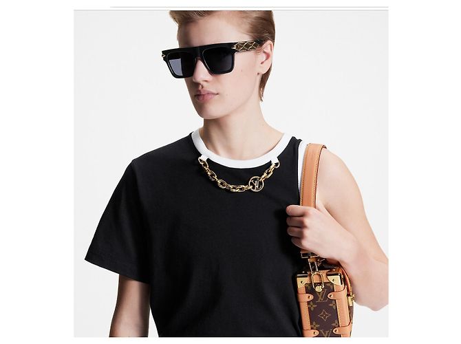 LOUIS VUITTON Occhiali da sole squadrati LV Malletage ESAURITI Nero - vista 7