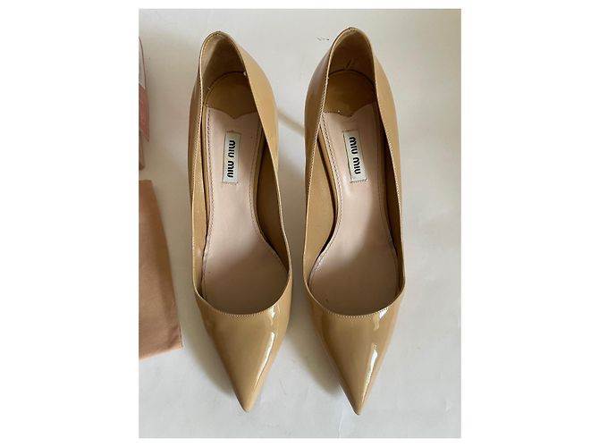 Décolleté Miu Miu in vernice beige 41 - vista 5