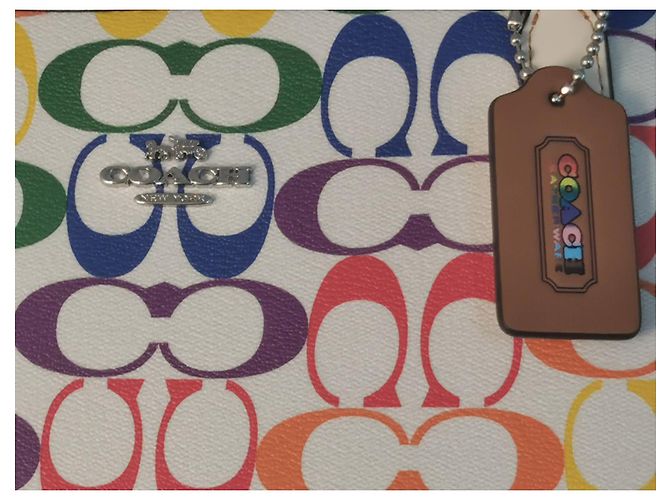 Coach Rainbow Canvas Tote Bag Multicolour White Red Blue Multiple colors Green Orange Cream Purple Yellow - view 10