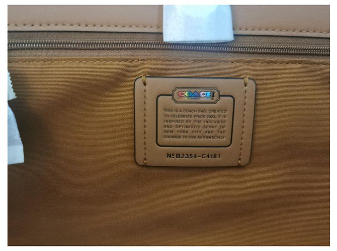 Coach Rainbow Canvas Tote Bag Multicolour White Red Blue Multiple colors Green Orange Cream Purple Yellow - view 4