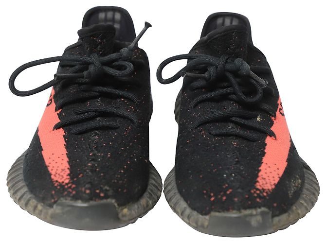 Yeezy ADIDAS YEZY BOOST 350 V2 in Microfibra Primeknit Rossa Nero - vista 2