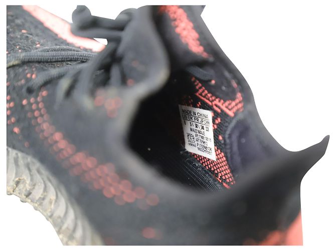 Yeezy ADIDAS YEZY BOOST 350 V2 in Microfibra Primeknit Rossa Nero - vista 5