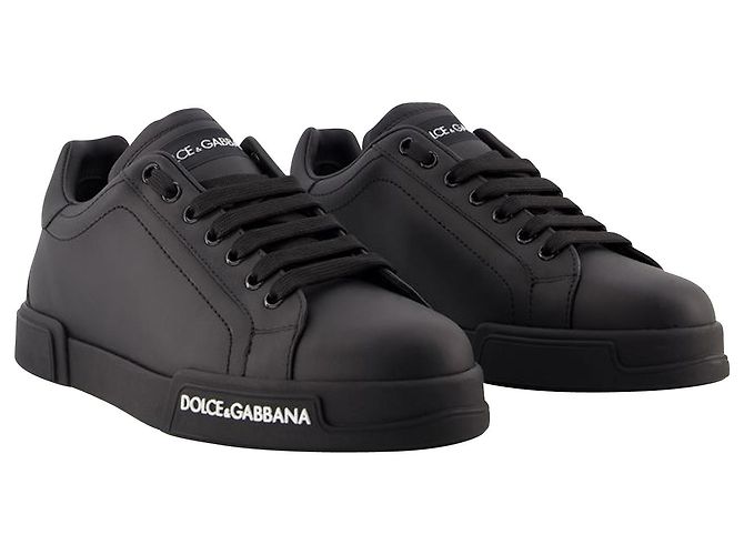 Dolce & Gabbana Sneakers Portofino - Dolce&Gabbana - Pelle - Nero - vista 2