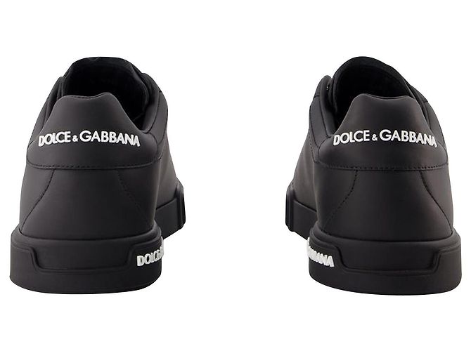 Dolce & Gabbana Sneakers Portofino - Dolce&Gabbana - Pelle - Nero - vista 3