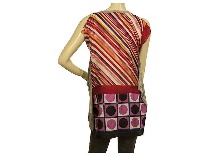 Dolce & Gabbana gray Front Multicolor Silk back Sleeveless Tank Top size 40 Multiple colors - view 2