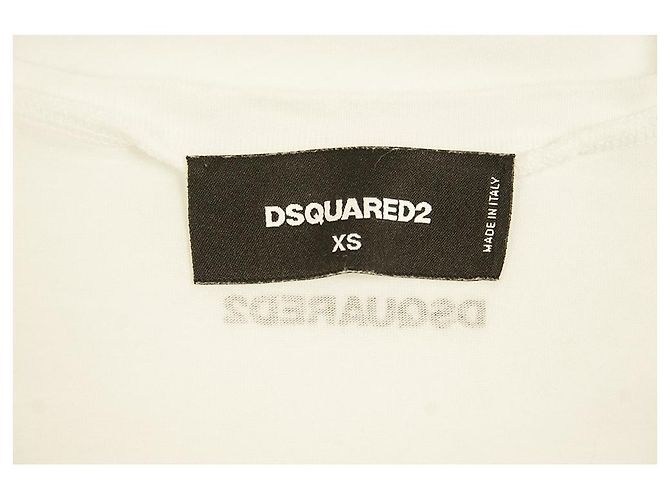 Dsquared2 D2 Top Blanco Sin Mangas Cuello V Pantera Largo Algodón - Talla XS - vista 3