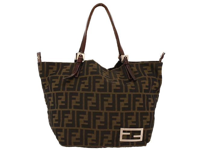 FENDI Zucca Canvas Hand Bag Brown Auth rd5177 - view 13
