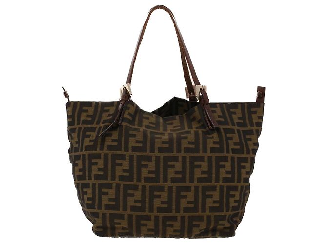 FENDI Zucca Canvas Hand Bag Brown Auth rd5177 - view 2