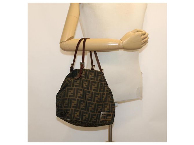 FENDI Zucca Canvas Hand Bag Brown Auth rd5177 - view 21