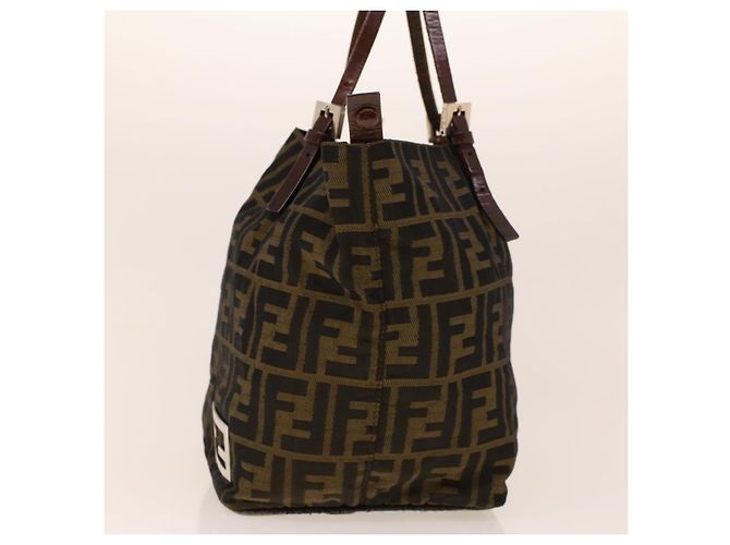 FENDI Zucca Canvas Hand Bag Brown Auth rd5177 - view 4