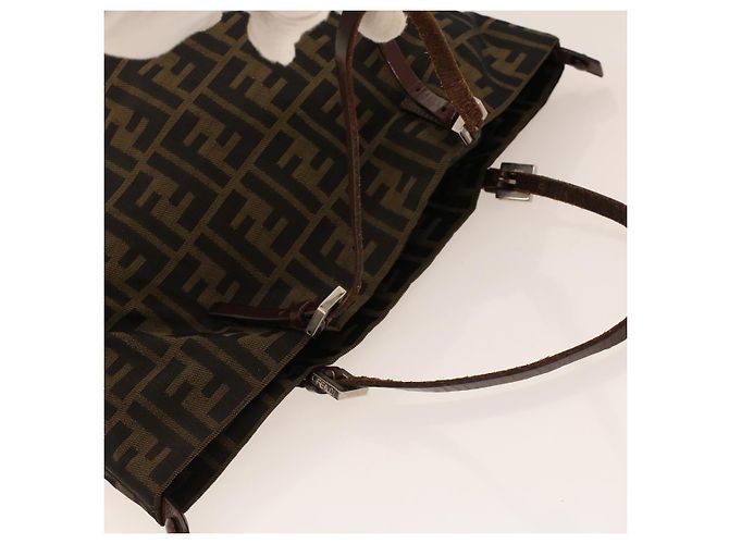 FENDI Zucca Canvas Hand Bag Brown Auth rd5177 - view 6
