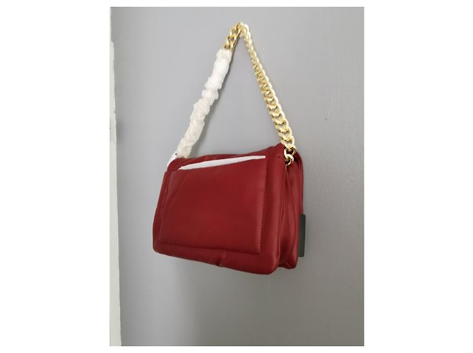 Borsa Marc Jacobs Pillow in pelle bordeaux con finiture oro Rosso Bordò Gold hardware - vista 11