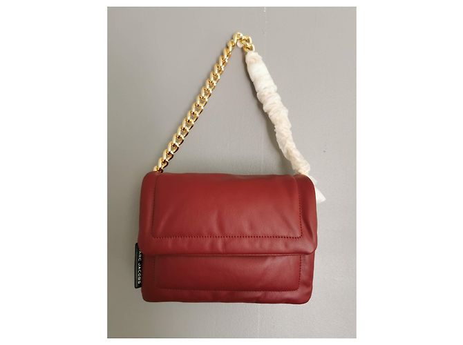 Borsa Marc Jacobs Pillow in pelle bordeaux con finiture oro Rosso Bordò Gold hardware - vista 13
