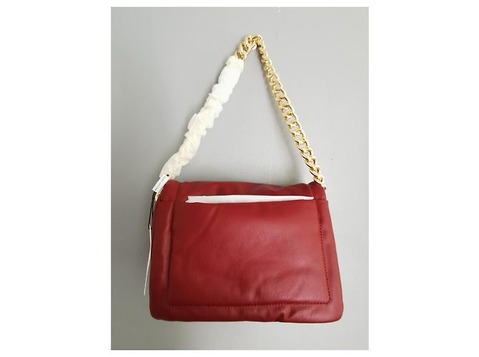Borsa Marc Jacobs Pillow in pelle bordeaux con finiture oro Rosso Bordò Gold hardware - vista 2