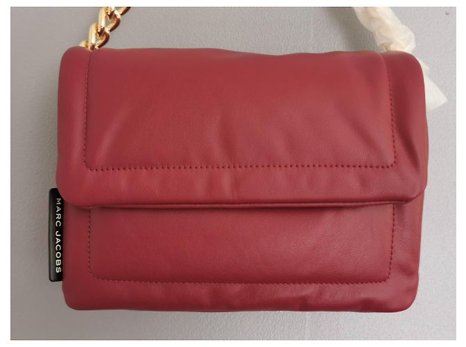 Borsa Marc Jacobs Pillow in pelle bordeaux con finiture oro Rosso Bordò Gold hardware - vista 3