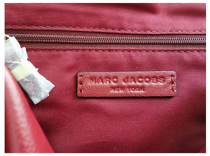 Borsa Marc Jacobs Pillow in pelle bordeaux con finiture oro Rosso Bordò Gold hardware - vista 6