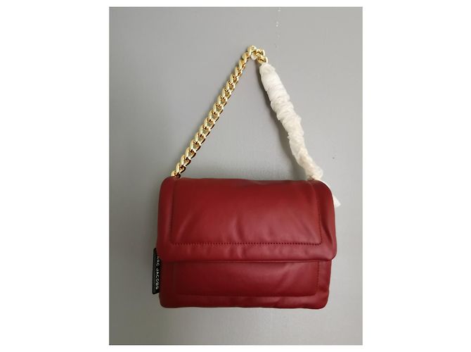 Borsa Marc Jacobs Pillow in pelle bordeaux con finiture oro Rosso Bordò Gold hardware - vista 8