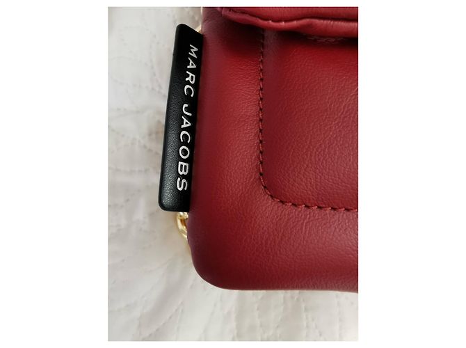 Borsa Marc Jacobs Pillow in pelle bordeaux con finiture oro Rosso Bordò Gold hardware - vista 9