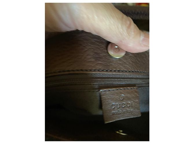 Borsa a mano Gucci Baguette Marrone Scuro Metallizzato Cotone Metallico - vista 4