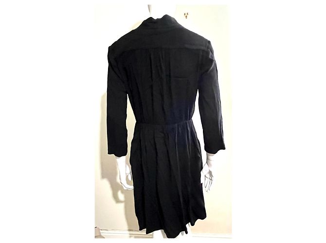 Ghost London Schwarzes Wickelkleid aus Viskose, Großzügig dimensioniert - Ansicht 3