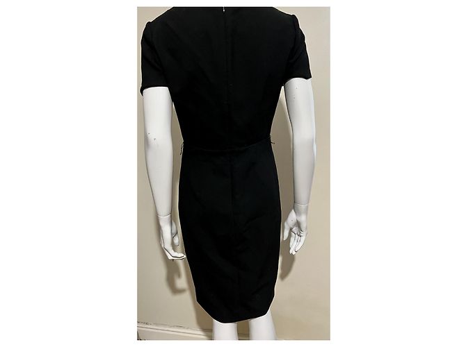 Diane Von Furstenberg Vestido DvF Maisie preto com debrum de bolinhas Branco - vista 2
