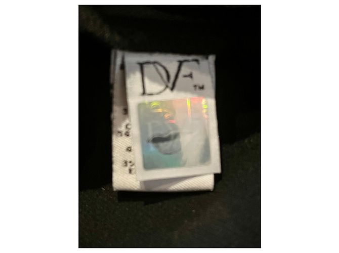 Diane Von Furstenberg Vestido DvF Maisie preto com debrum de bolinhas Branco - vista 3