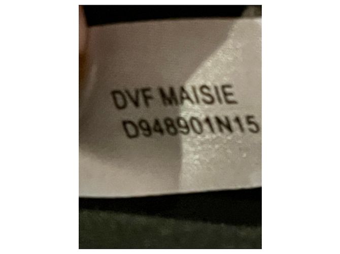 Diane Von Furstenberg Vestido DvF Maisie preto com debrum de bolinhas Branco - vista 4
