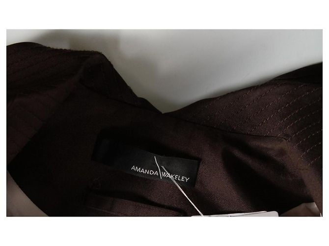Blazer Amanda Wakeley de seda marrón Castaño - vista 3