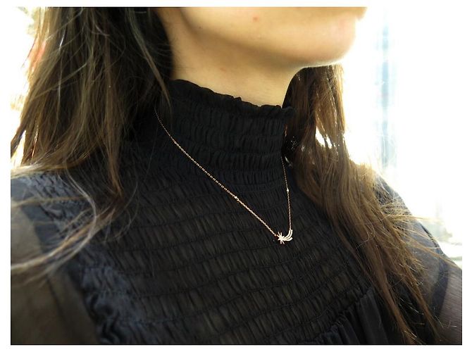 COLLANA STELLA CADENTE DJULA 40 alla 43 CM IN ORO ROSA 18COLLANA K E DIAMANTI D'oro - vista 11