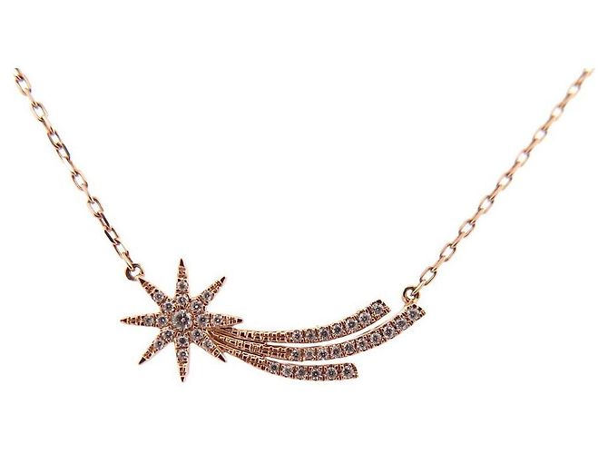 COLLANA STELLA CADENTE DJULA 40 alla 43 CM IN ORO ROSA 18COLLANA K E DIAMANTI D'oro - vista 2