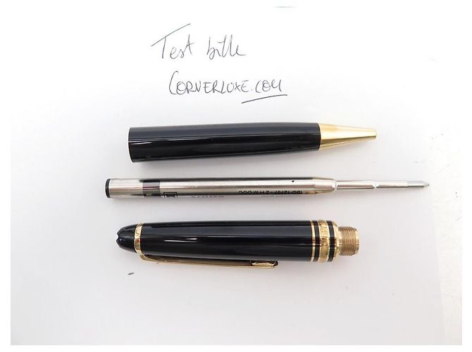 MONTBLANC MEISTERSTUCK CLASSIC GOLD MB KUGELSCHREIBER10883 SCHWARZER HARZSTIFT - Ansicht 7