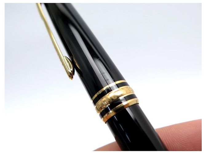 MONTBLANC MEISTERSTUCK CLASSIC GOLD MB KUGELSCHREIBER10883 SCHWARZER HARZSTIFT - Ansicht 9