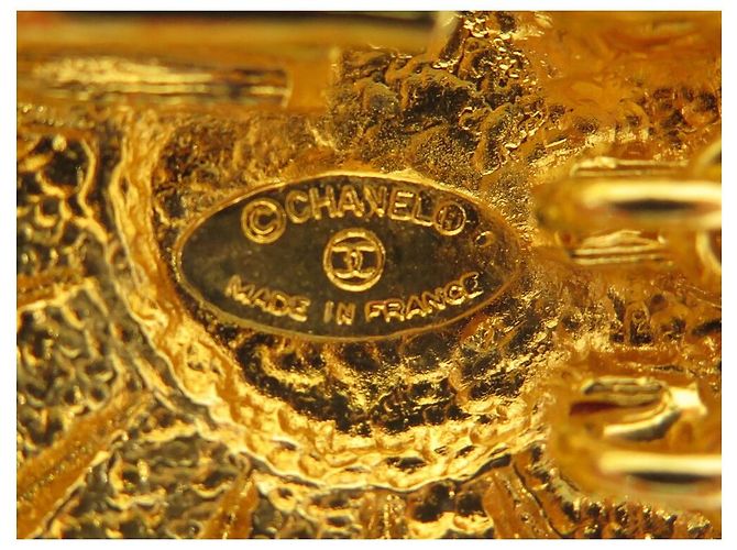 VINTAGE CHANEL GÜRTELKETTE HALSKETTE SONNENMEDAILLON & CC-LOGO METALLGÜRTEL Golden - Ansicht 4