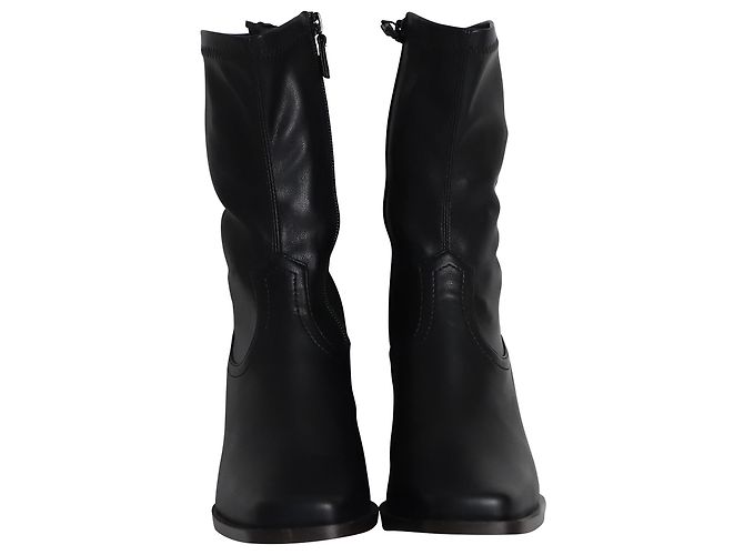 Stella Mc Cartney Stella McCartney Cowboy-Stretch 95mm Stiefel aus schwarzem Polyurethan - Ansicht 2