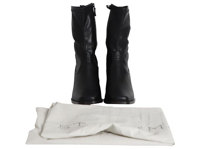 Stella Mc Cartney Stella McCartney Cowboy-Stretch 95mm Stiefel aus schwarzem Polyurethan - Ansicht 7