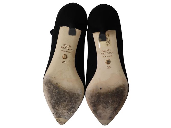 Stuart Weitzman Botines Kera con hebilla de cristal en ante negro - vista 5