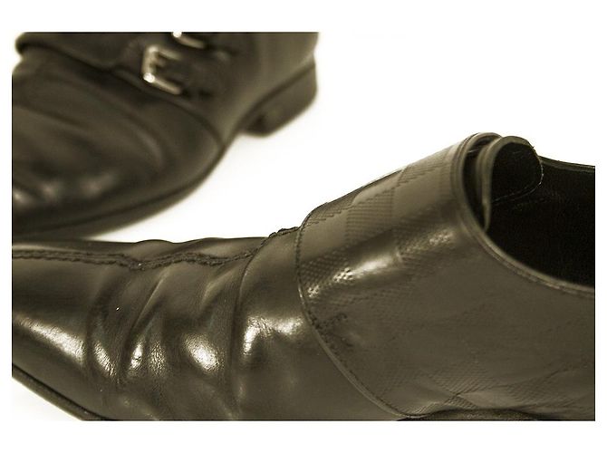 Scarpe Monk con fibbia foderate in pelle nera Damier Louis Vuitton LV da uomo taglia 7.5 Nero - vista 12