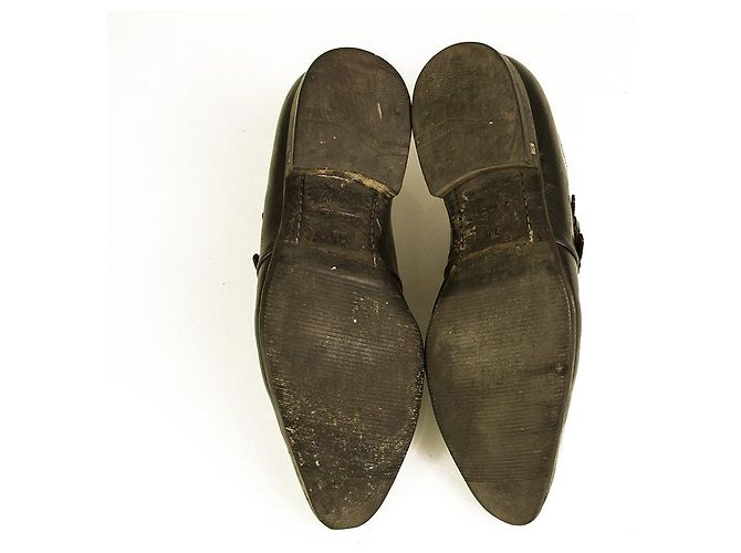 Scarpe Monk con fibbia foderate in pelle nera Damier Louis Vuitton LV da uomo taglia 7.5 Nero - vista 2