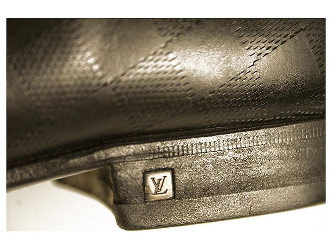 Scarpe Monk con fibbia foderate in pelle nera Damier Louis Vuitton LV da uomo taglia 7.5 Nero - vista 8