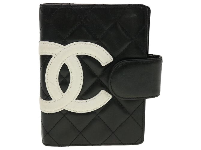 CHANEL Cambon Line Day Planner Cover Leather Black CC Auth th3612 - view 13