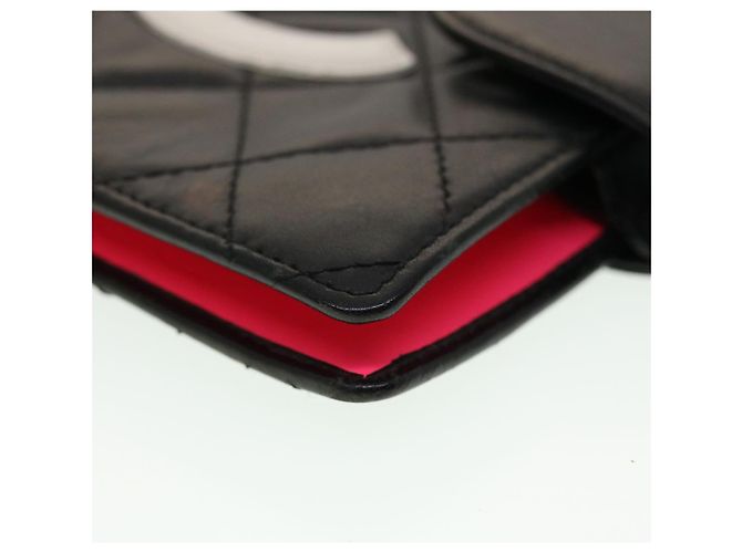 CHANEL Cambon Line Day Planner Cover Leather Black CC Auth th3612 - view 14
